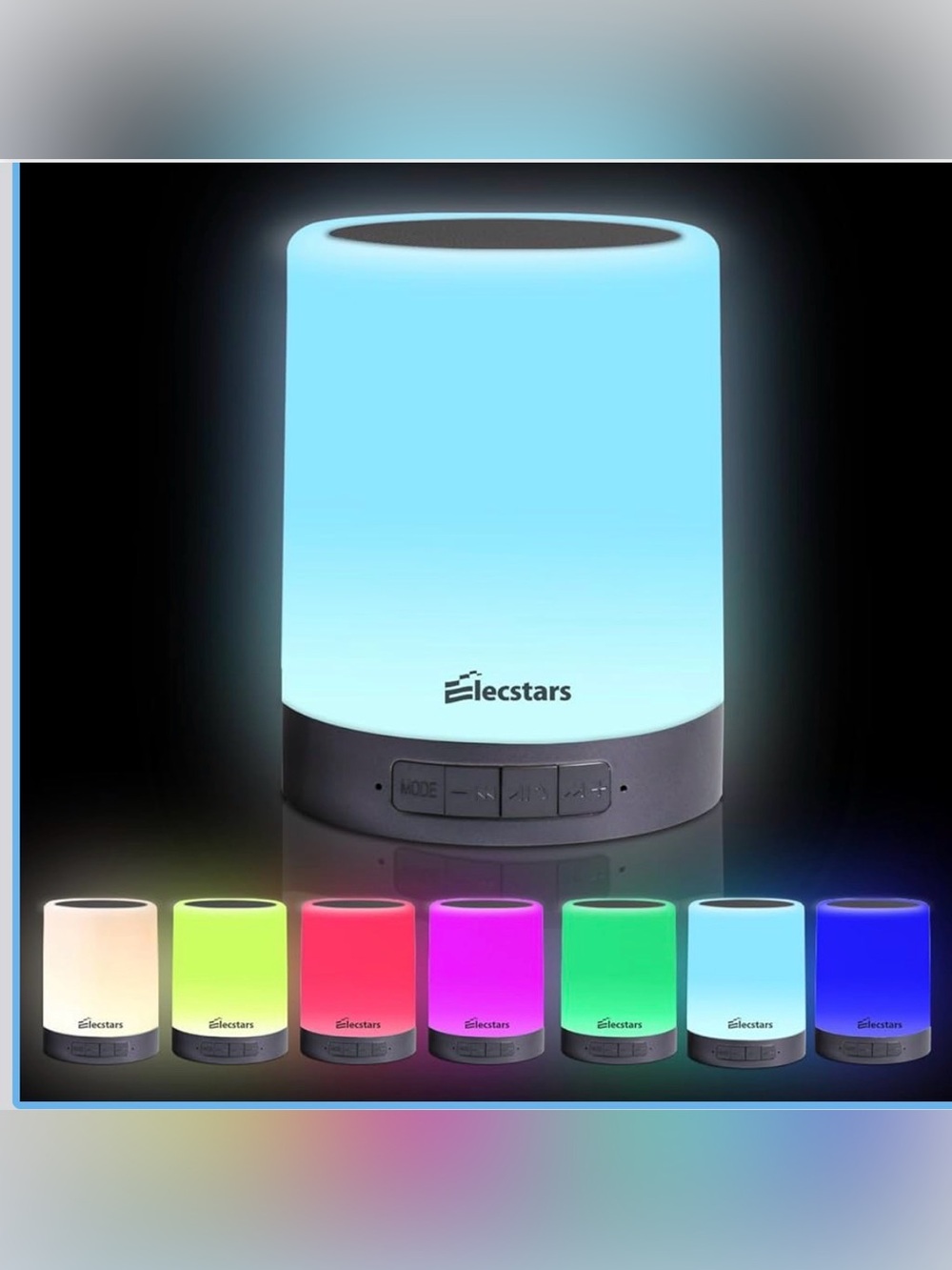 New Open Box Elecstars Touch Control Bedside Lamp with Bluetooth Speaker